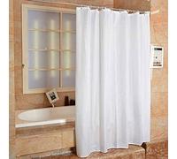 2 ur Door - Cortina de Ducha Extra Larga de poliéster Blanco Resistente al Moho y al Moho, Color Blanco sólido, 180 x 220 cm