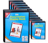 2 UR DOOR Cuaderno de presentación A4 con 40 bolsillos, 80 vistas, sin ácidos, material de polipropileno duradero, bolsillo de plástico para proyectos (paquete de 12)