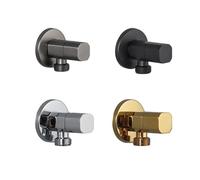 2 válvulas de latón G1/2 montadas en la pared, válvulas de llenado de inodoro de ángulo de agua fría, accesorios de baño para baño, cocina y lavandería (dorado)