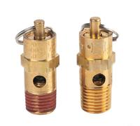 2 válvulas de seguridad para compresor de aire de 1/4 pulgadas NPT 150 PSI válvula de alivio de presión de latón con muelle de acero inoxidable hasta 250°F para ASME estándar de ventilación de tanques