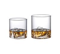 2 Vasos de Whisky Japonés, Copa de Vidrio para Ver la Montaña, Copa de Vidrio Fuji, Vasos de Cóctel Transparentes Tazas de Té para Beber Bourbon, Coñac, Escocés, Cócteles, Ron, Varias Otras(#1)