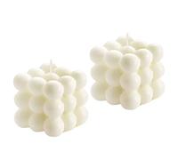 2 velas de burbujas, velas decorativas con forma de cubo de cera de soja con aroma a vainilla, decoración estética para estantería, mesa de café y estante flotante de baño, decoración y regalo