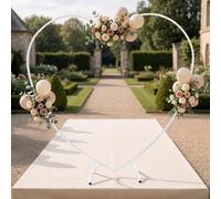 2 x 2,1 m Corazón Arco de Boda Arco, Soporte de Arco de Fondo de Arco de Metal Arco en Forma de Corazón Arco Marco de Globos Set para Fotografía, Bodas Banquetes, Blanco