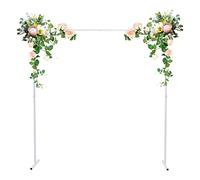 2 x 2m Cuadrado Arco de Boda, Arco de Globos para Ceremonia Blanco Arco de Metal para Boda, Capacidad de Carga 10KG, Reutilizable, Kit de Arco de Globos para Boda, Cumpleaños, Fiesta, Ceremonia