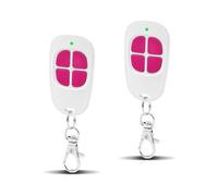 2 x AAM0049 - Mando a distancia para puerta y garaje - Compatible con SCS Sentinel - 433,92 MHz - 4 canales - Código secreto giratorio y largo alcance - Rosa