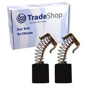 2 x Escobillas de carbón D-011 para amoladora angular Einhell Bavaria BWS 500 BWS 960 BWS 960/115 BWS 1155 BWS 115 BWS 125 / carbón de motor de carbón abrasivo 6 x 10 mm