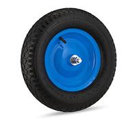 2 x Ruedas Carretilla 4.80 4.00-8, Eje, 2PR, Neumática, Recambio Carrito, hasta 120 kg, Llanta Acero, Negro y Azul