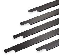 2 x SO-TECH® Tirador de Mueble BLANKETT 595 mm Acabado en negro Cepillado Tirador de Mueble para Atornillar en la Espalda