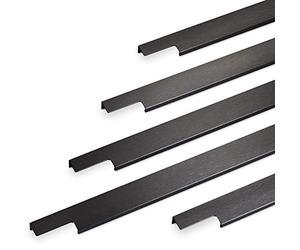 2 x SO-TECH® Tirador de Mueble BLANKETT 895 mm Acabado en negro Cepillado Tirador de Mueble para Atornillar en la Espalda
