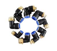 20/50/100 Uds Conector de aire neumático PL 4mm 6 8 10 12mm rosca 1/8 1/4 "3/8" 1/2 "codo de tráquea accesorios de aire Conector rápido de manguera(PL10-01,100 PCS)