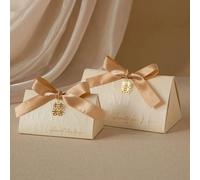 20/50 Piezas Caja Triangular para Regalo de Boda, champán, Dulces, Bolsa de Madera para Anillos, para Baby Shower, Ceremonia, Recuerdos de Fiesta