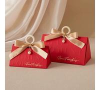 20/50 Piezas Caja Triangular para Regalo de Boda, champán, Dulces, Bolsa de Madera para Anillos, para Baby Shower, Ceremonia, Recuerdos de Fiesta