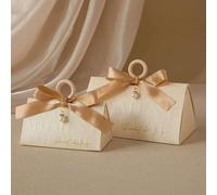 20/50 Piezas Caja Triangular para Regalo de Boda, champán, Dulces, Bolsa de Madera para Anillos, para Baby Shower, Ceremonia, Recuerdos de Fiesta