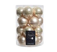 20 Bolas de Navidad de cristal 6 cm perlas champán Opal/mate bolas de navidad