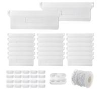 20 cortinas de láminas de 89 mm, piezas de repuesto para cortinas verticales, 20 persianas verticales de repuesto y cadena de 10 metros de color blanco y 20 conectores de cadena para persianas