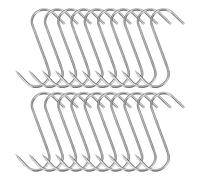 20 ganchos para carne de acero inoxidable, ganchos para ahumar, resistentes y duraderos, ganchos en S para baño, dormitorio, oficina, cocina, tienda, procesamiento de carne, barbacoa para hornear