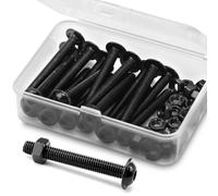 (20 Juegos) Juego de Tornillos y Tuercas Allen M5 x 40 mm, Acero Inoxidable 304 Óxido Negro, Tornillos de Cabeza Plana, Pernos de Brida, Tornillos de Brida