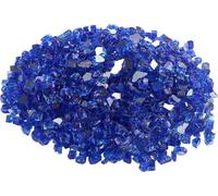 20 libras de cristales de vidrio para chimenea, de 1.27 cm (1/2 pulgada) de grosor, color azul cobalto, ideales para fogones