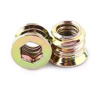 20 pcs Inserciones de Madera Roscadas Tuercas Hexagonales Juego de Surtido de Tuercas de Remache Tuercas Acero Carbono Galvanizado de Rosca Completa (M6*10mm)