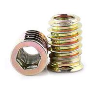 20 pcs Inserciones de Madera Roscadas Tuercas Hexagonales Juego de Surtido de Tuercas de Remache Tuercas de Inserción de Tornillo para Muebles(M8*20mm)