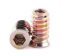 20 pcs Inserciones de Madera Roscadas Tuercas Hexagonales Juego de Surtido de Tuercas de Remache Tuercas de Inserción de Tornillo para Muebles(M6*20mm)