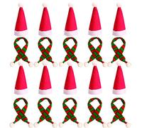20 Pcs Mini Sombrero de Navidad, Mini Bufanda de Navidad, Mini Gorro De Papá Noel, Mini Sombreros Navideños para Adornos de Mesa