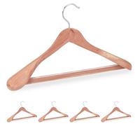 20 perchas para trajes de cedro, con protección para los hombros, antideslizantes y estables, perchas anchas para ropa con barra, 45 cm, juego de perchas, color natural