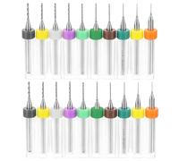 20 Piezas 0.3-1.2mm Juego de Brocas Micro, Taladro Circuito Impreso PCB con Punta, Microbrocas de Carburo de Tungsteno para Grabado, Perforación, Joyas, Madera, Multicolor