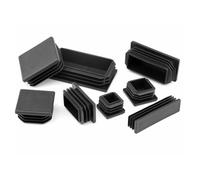 20 Piezas 10 * 40mm - 30 * 60mm Tapa Extremo De Tubo De Tapón Plástico Rectangular - Tapones De Tubos De Metal Negro - Inserción De Poste Cerca Protección Deslizante Pata De Silla(20MM*60MM)