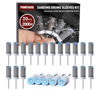 20 Piezas 2000 Granos Tambores de Lijado para Dremel, Mangas de Lijado con Vástago 3 mm Cilindros de Lijado, Lija Accesorios Lijas de Tambor Utilizado para lijar, Pulir y Desoxidar Metales