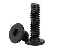 20 piezas-500 Uds CM 304 Acero inoxidable negro Ultra fino súper bajo tornillo de cabeza de oblea plana M1.4 .6 M2 .5 M3 M4 M5 M6 M8 M10 M12(X6mm,M1.4 500PCS)