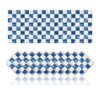 20 Piezas Adhesivos de Mosaico para Suelos y Paredes Impermeable Adhesivo de Baño y Cocina DIY para Cocina Baño Decoración del Hogar (10x10cm,Azúl)
