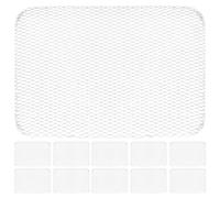 20 Piezas Alfombrilla de Malla 15,3x12 para Parrilla Desechable | Aluminio Plata, Bordes Lisos sin Rebabas, Malla Equilibrada, para Pescado y Carne en Cocina Exterior