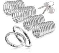 20 Piezas Anillas para Llaveros, 20mm 35mm, Llavero Anillos Divididos Redondos Llavero Gancho de Acero Inoxidable 304, Se Utiliza para Conectar llaves de Casa y Coche, Decoraciones