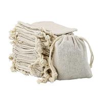 20 Piezas Bolsa de Algodón y Arpillera, Bolsas de Lino con Cordón Bolsitas de Tela Reutilizable para Almacenar Anillos Abalorios y Otras Cosas Pequeñas 8 × 10cm