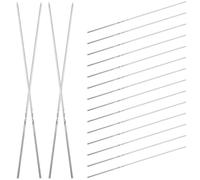 20 Piezas Brochetas de Barbacoa Largas de Acero Inoxidable | Control Fácil y Agarre Antideslizante, Reutilizables, para Camping y Picnic, Acabado Plata