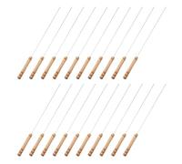 20 Piezas Brochetas Redondas con Mango de Madera, 33,5 CM | Barbacoa y Cocina Interior, Uso con Verduras y Salchicha, Color Beige, Mantenimiento Sencillo