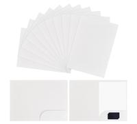 20 Piezas Carpetas de Papel Kraft A4,350gsm Carpetas de Proyectos con Ranuras para Tarjetas,Carpeta de Presentación Carpetas de Cartón para Documentos,Subcarpetas Simples para Escuela Oficina (Blanco)