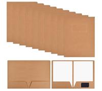 20 Piezas Carpetas de Papel Kraft A4,350gsm Carpetas de Proyectos con Ranuras para Tarjetas,Carpeta de Presentación Carpetas de Cartón para Documentos,Subcarpetas Simples para Escuela Oficina (Marrón)
