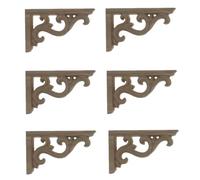 20 Piezas De Accesorios De Decoración Para El Hogar Calcomanías De Esquina De Madera Tallada Sin Pintar Apliques Para Muebles Sólidos Calcomanías De Flores De Cuerno Vintage 10 * 6.5cm