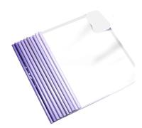 20 piezas de carpetas transparentes for documentos, con varilla gruesa, tamaño A4, for papel prueba, bolsa almacenamiento clip, organizador oficina, suministros para Documentos(Purple)