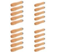 20 Piezas Mango de Madera con Anillo Metálico, Ergonómico | Agarre Seguro y Control Preciso, Orificio Redondo, Hierro y Madera, para Herramientas y Destornilladores