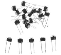 20 Piezas Microinterruptor Pulsador Momentáneo de 2 Pines | Activación Suave y Silenciosa, Instalación Sencilla, Plástico y Cobre, Blanco para Bricolaje Electrónico