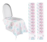 20 Piezas Protector WC Desechable Niños Adultos Fundas Desechables para Inodoro Cubre WC Desechable Asiento de Inodoro Desechable Fundas Inodoro Desechables Viaje, Envueltas Individualmente 65X60cm