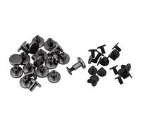 20 piezas tuercas de cabeza plana roscadas de latón negro remaches de uñas tornillos DIY suministros de decoración artesanal de cuero(8mm)
