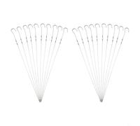 20 pinchos de acero inoxidable para barbacoa de 35,5 cm, planos, reutilizables, para parrilla, para carne, mariscos, verduras, barbacoa al aire libre