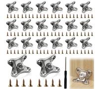 20 puntales de esquina extraíbles: puntal de esquina de mariposa con 80 tornillos de acero inoxidable y 1 destornillador, conector de esquina en forma de L para muebles de madera