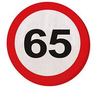 20 Servietten SIGNOS MOTIVO DE TRÁFICO 65 cumpleaños D: 15,5 cm