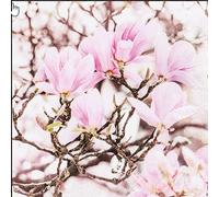 20 servilletas con diseño de magnolias rosas | Flores | Primavera 33 x 33 cm