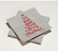 20 servilletas de guata de 33 x 33 cm, 3 capas, texto de árbol